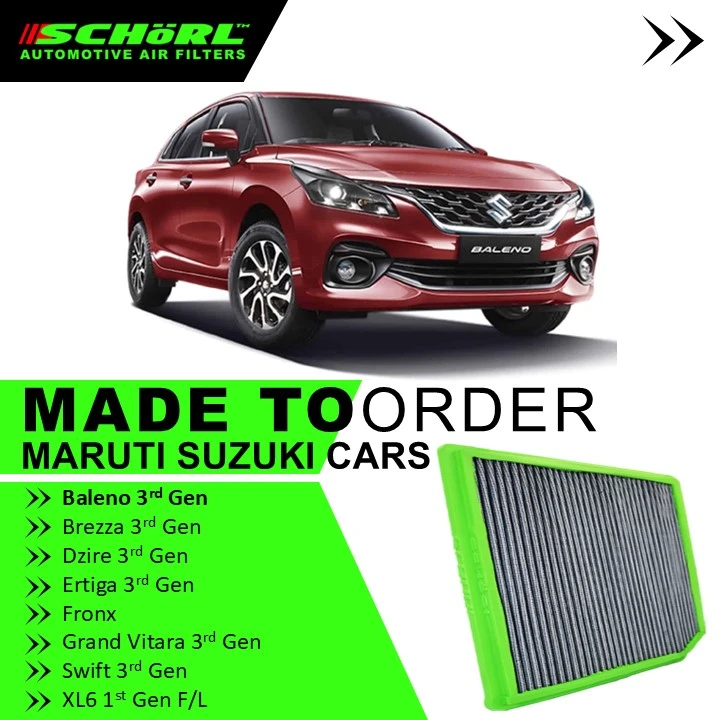 Maruti Suzuki Baleno 3rd Gen, Brezza 3rd Gen, Dzire3rd Gen, Fronx, Grand Vitara, Swift 3rd Gen, Xl6 1st Gen Air Filter