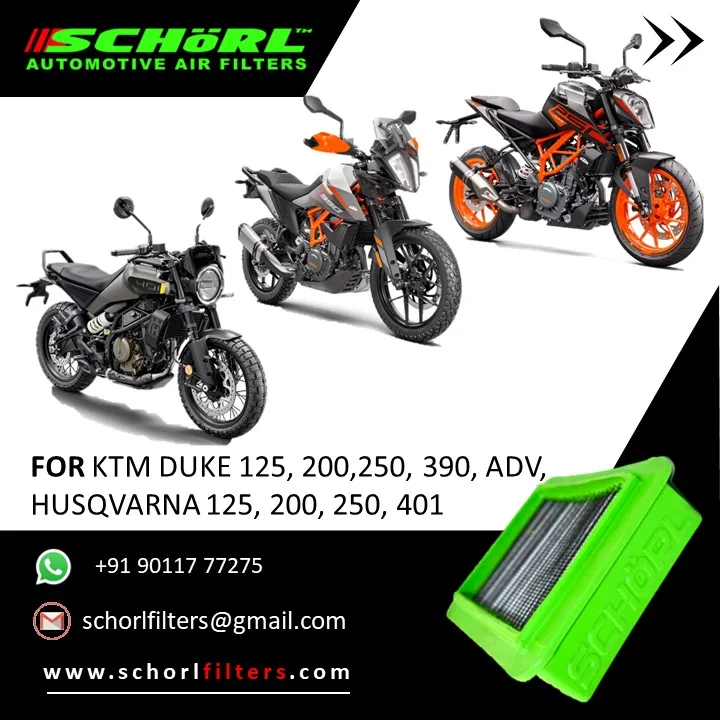 KTM Duke 125, 200, 250, 390, ADV, Husqvarna 125, 200, 250, 401 Air Filter