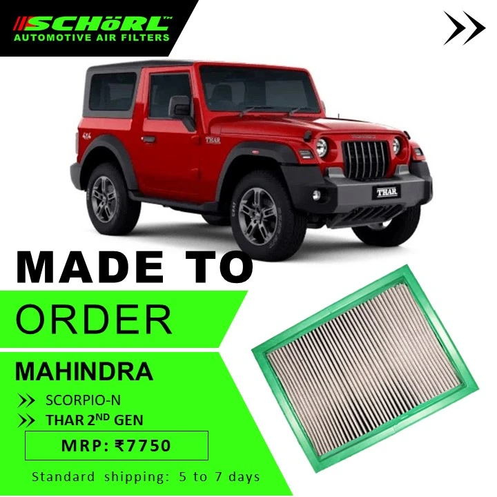 Mahindra Thar, Thar Roxx, Scorpio-n Air Filter