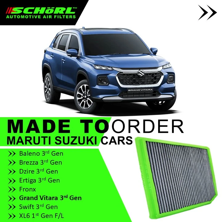 Maruti Suzuki Baleno 3rd Gen, Brezza 3rd Gen, Dzire3rd Gen, Fronx, Grand Vitara, Swift 3rd Gen, Xl6 1st Gen Air Filter