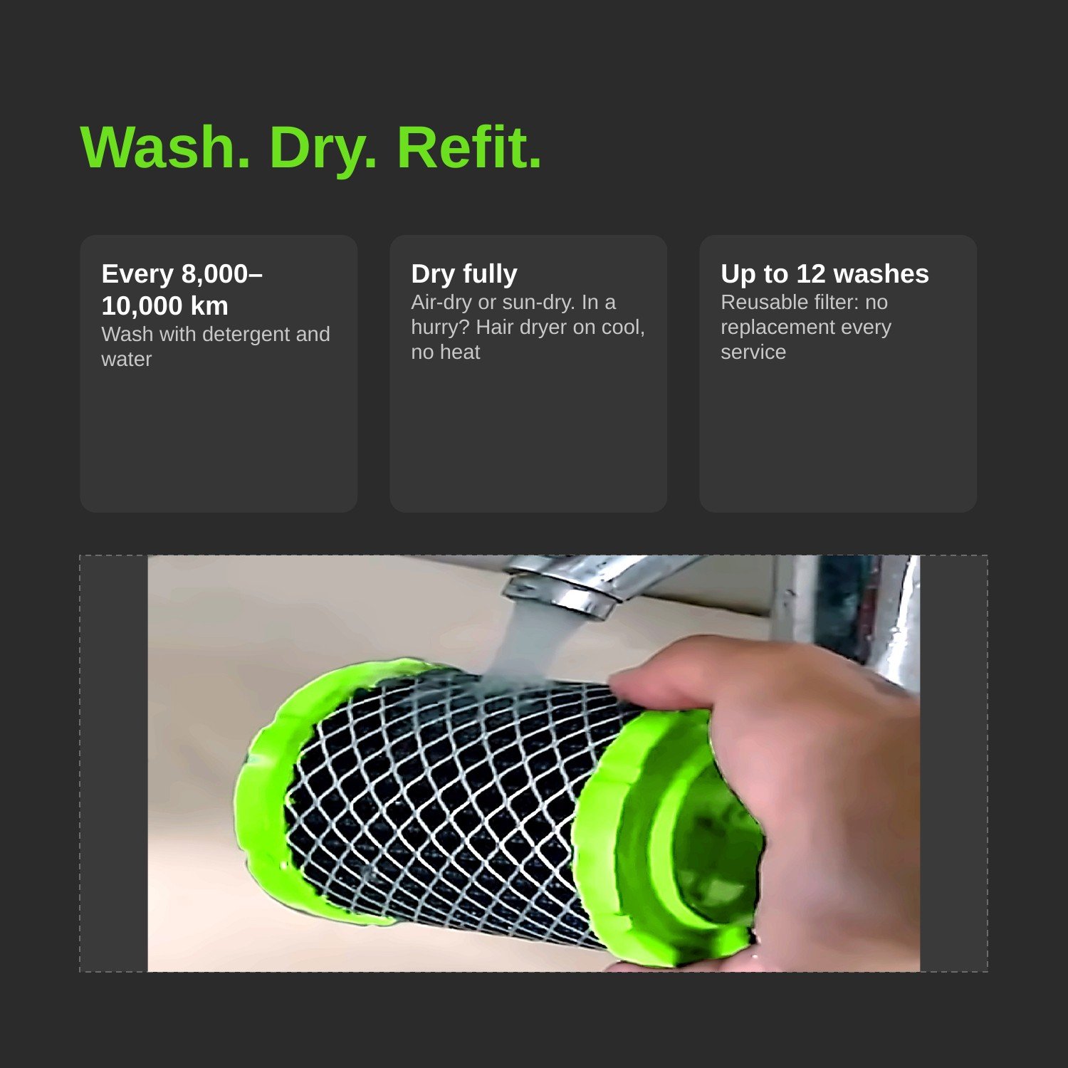 How to wash and dry the SCHORL air filter