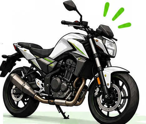 Motorcycle parked on its side stand with the engine idling