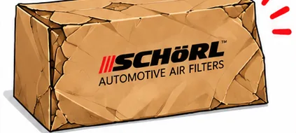 Crushed and torn SCHÖRL box