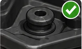 Intact rubber fastener on the airbox