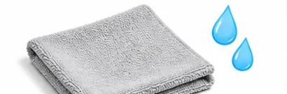 Folded damp microfibre cloth
