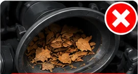 Intake blocked with leaves