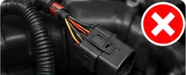 Damaged wiring connector
