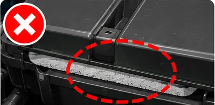 Filter edge sticking out of a closed airbox